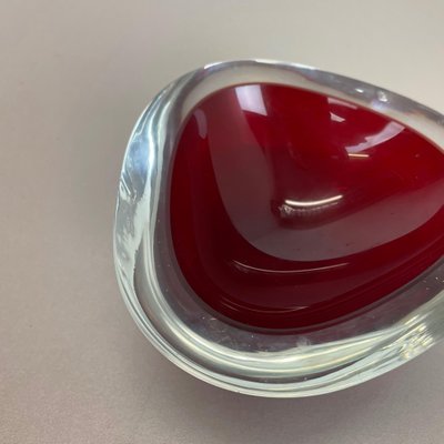 Large Red Murano Glass Ashtray, Italy, 1970s-QZ-1053340