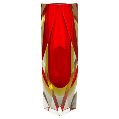 Large Red Murano Glass Sommerso Vase attributed to Flavio Poli, Italy, 1970s-QZ-1422540