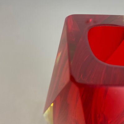 Large Red Murano Glass Sommerso Vase attributed to Flavio Poli, Italy, 1970s-QZ-1422540