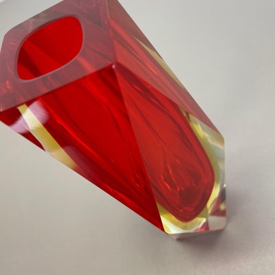 Large Red Murano Glass Sommerso Vase attributed to Flavio Poli, Italy, 1970s-QZ-1422540