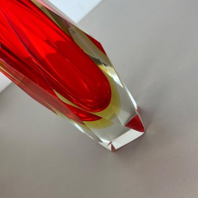 Large Red Murano Glass Sommerso Vase attributed to Flavio Poli, Italy, 1970s-QZ-1422540