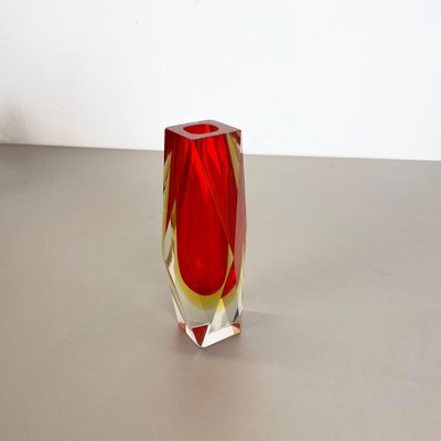 Large Red Murano Glass Sommerso Vase attributed to Flavio Poli, Italy, 1970s-QZ-1422540