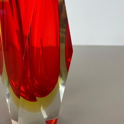 Large Red Murano Glass Sommerso Vase attributed to Flavio Poli, Italy, 1970s-QZ-1422540