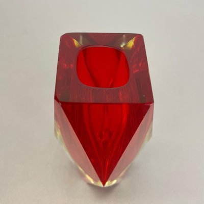 Large Red Murano Glass Sommerso Vase attributed to Flavio Poli, Italy, 1970s-QZ-1422540