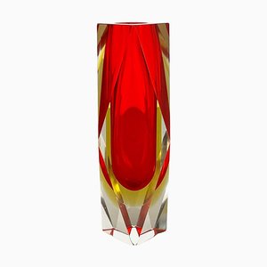 Large Red Murano Glass Sommerso Vase attributed to Flavio Poli, Italy, 1970s-QZ-1422540