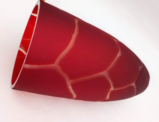 Large Red Vase in Etched Glass, Poland-FSD-1098345