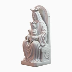 Large Religious Mother and Child Statue in Biscuit Porcelain, 1800s-IXC-1426424