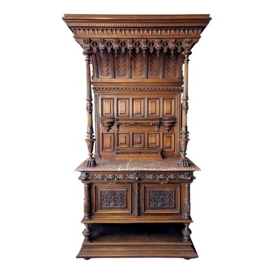 Large Renaissance Buffet in Walnut, Set of 2-HLV-1706188