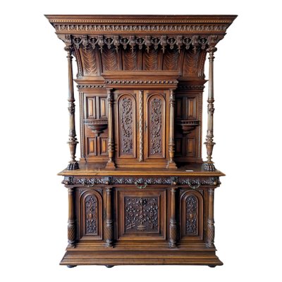 Large Renaissance Buffet in Walnut, Set of 2-HLV-1706188