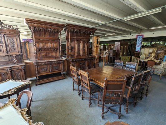 Large Renaissance Buffet in Walnut, Set of 2-HLV-1706188