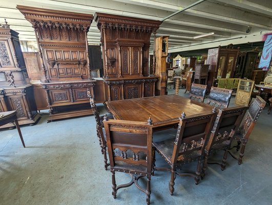 Large Renaissance Buffet in Walnut, Set of 2-HLV-1706188