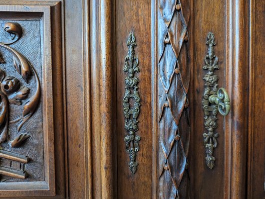 Large Renaissance Buffet in Walnut, Set of 2-HLV-1706188