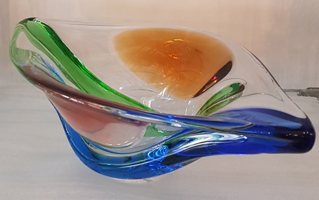 Large Rhapsody Glass Bowl by Frantisek Zemek for Mstisov, 1950s-QDP-694856