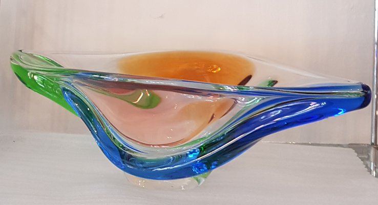 Large Rhapsody Glass Bowl by Frantisek Zemek for Mstisov, 1950s-QDP-694856