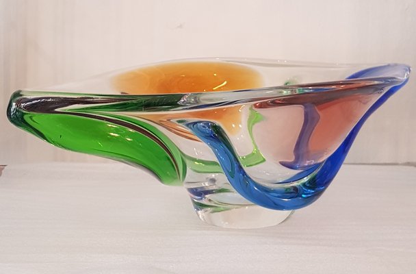 Large Rhapsody Glass Bowl by Frantisek Zemek for Mstisov, 1950s-QDP-694856