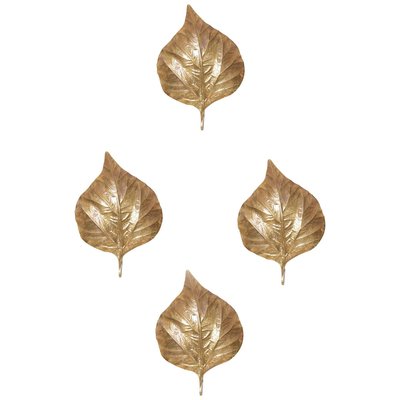 Large Rhubarb Leaf Brass Wall Light or Sconce by Tommaso Barbi, 1970s-VLZ-631827