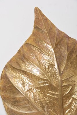 Large Rhubarb Leaf Brass Wall Light or Sconce by Tommaso Barbi, 1970s-VLZ-631827