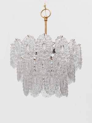 Large Rosette Crystal Glass Chandelier, Belgium, 1970s-KL-1799761