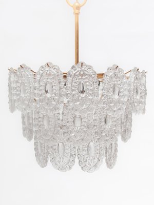 Large Rosette Crystal Glass Chandelier, Belgium, 1970s-KL-1799761