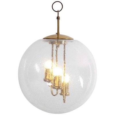 Large Round Brass Sputnik Chandelier or Pendant Lamp from Doria Leuchten, 1960s-VLZ-632133