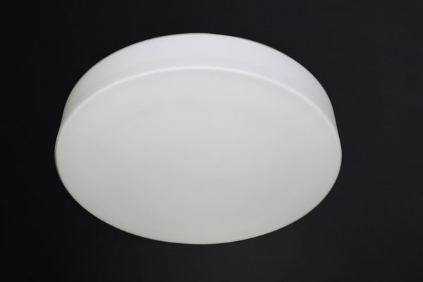 Large Round Opaline Ceiling or Wall Light from Staff Leuchten, Germany, 1970s-TRW-1729765