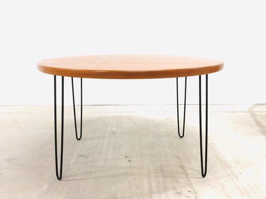 Large Round Teak Dining Table, 1960s-WSA-831290