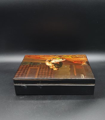 Large Russian Fedoskino Lacquer Box-OZS-1344489