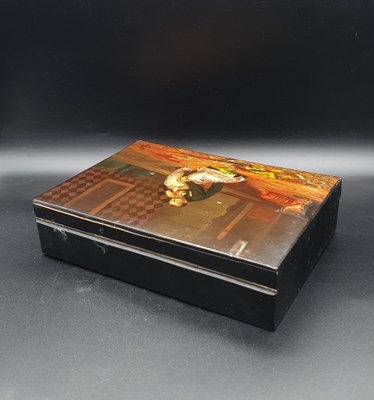 Large Russian Fedoskino Lacquer Box-OZS-1344489