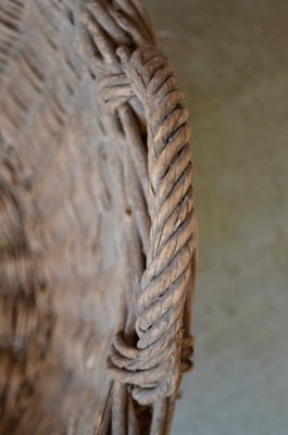 Large Rustic Wicker Farm Basket, France, 1950s-AIU-2028389