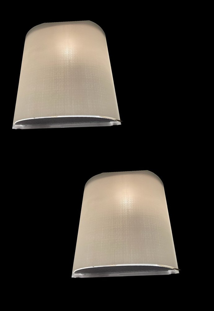 Large Sandblasted Glass Sconces by Zonca, 1980s, Set of 2