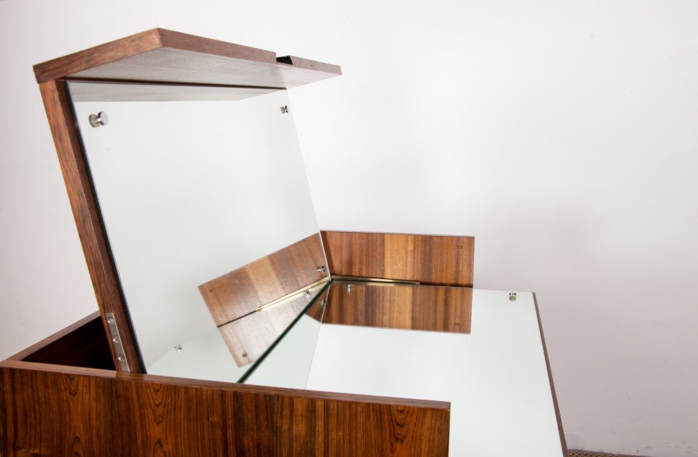 Large Santos Rosewood Dressing Table by Joseph André Motte Edition Charron, 1960s