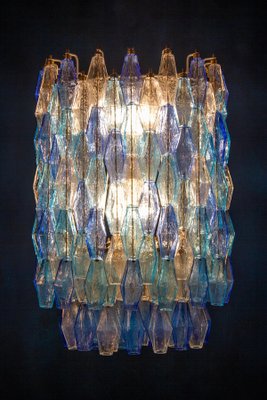 Large Sapphire Colored Murano Glass Chandeliers in the Style of C. Scarpa, Set of 2-MBH-1032470