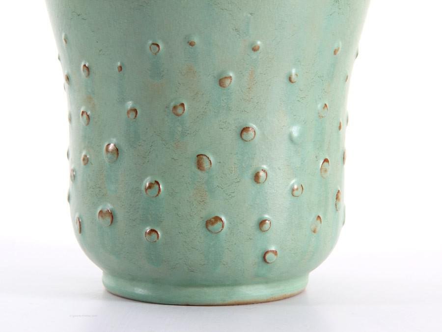 Large Scandinavian Ceramic Gourd Vase with Relief Dots by Ewald Dahlskog for Bo Fajans, 1960s