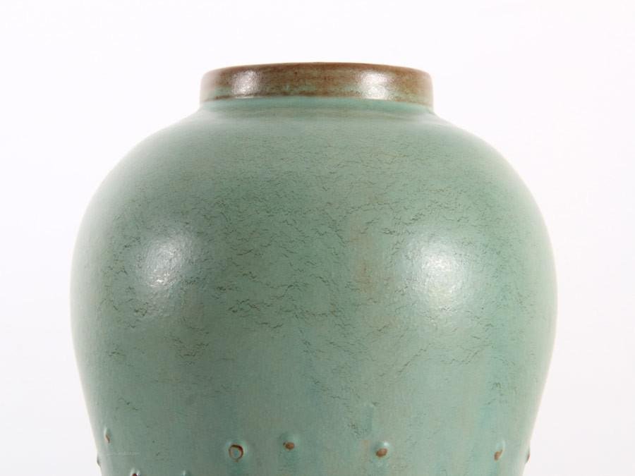 Large Scandinavian Ceramic Gourd Vase with Relief Dots by Ewald Dahlskog for Bo Fajans, 1960s