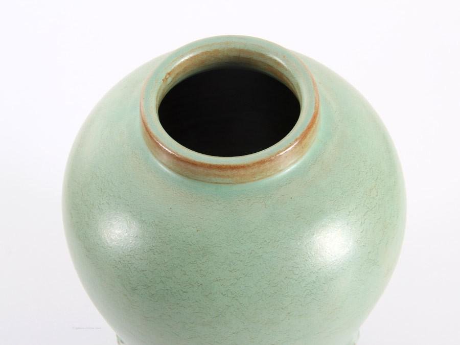 Large Scandinavian Ceramic Gourd Vase with Relief Dots by Ewald Dahlskog for Bo Fajans, 1960s