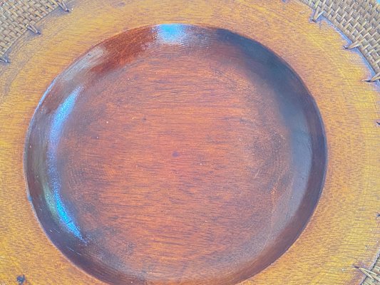 Large Scandinavian Decorative Wooden Plate, 1960s-UR-1740702