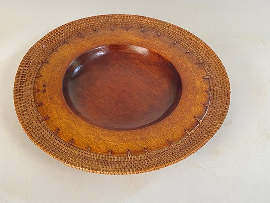 Large Scandinavian Decorative Wooden Plate, 1960s-UR-1740702