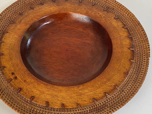 Large Scandinavian Decorative Wooden Plate, 1960s-UR-1740702