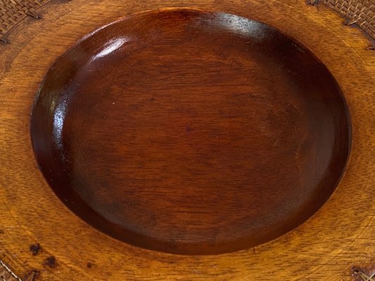 Large Scandinavian Decorative Wooden Plate, 1960s-UR-1740702