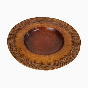 Large Scandinavian Decorative Wooden Plate, 1960s-UR-1740702