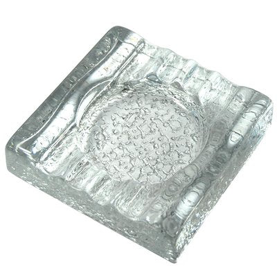 Large Scandinavian Glass Ashtray from Pukeberg, 1970s-GIW-704770