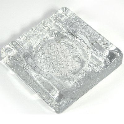 Large Scandinavian Glass Ashtray from Pukeberg, 1970s-GIW-704770