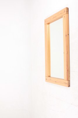 Large Scandinavian Mirror in Solid Patinated Pine, 1970s-FK-827554