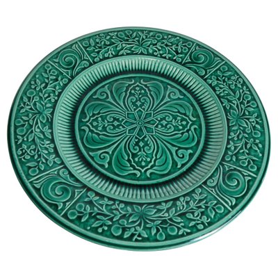 Large Scandinavian Modern Green Plate from Arol Ceramic, Norway, 1950s-RUK-1758073