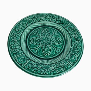 Large Scandinavian Modern Green Plate from Arol Ceramic, Norway, 1950s-RUK-1758073