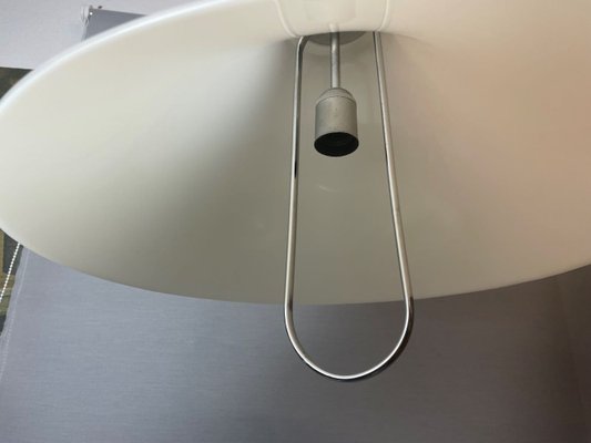 Large Scandinavian Modern White Acrylic Pull Down Extendable Hanging Light, 1960s-SCS-1279079