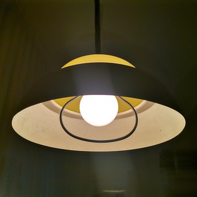 Large Scandinavian Style Yellow Pull Down Pendant Lamp in Acrylic and Aluminium, 1960s-SCS-1235973