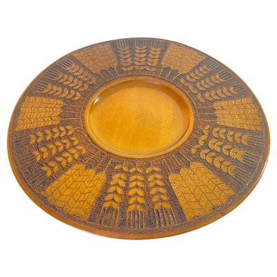 Large Scandinavian Wood Plate, 1960s-UR-1741867