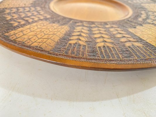 Large Scandinavian Wood Plate, 1960s-UR-1741867