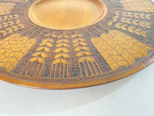 Large Scandinavian Wood Plate, 1960s-UR-1741867